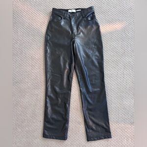 Abercrombie Curve Love 90’s Straight Ultra High Rise Vegan Leather Pants